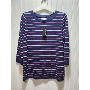 women's long-sleeve striped shirt sweater from Kim Rogers Sz M